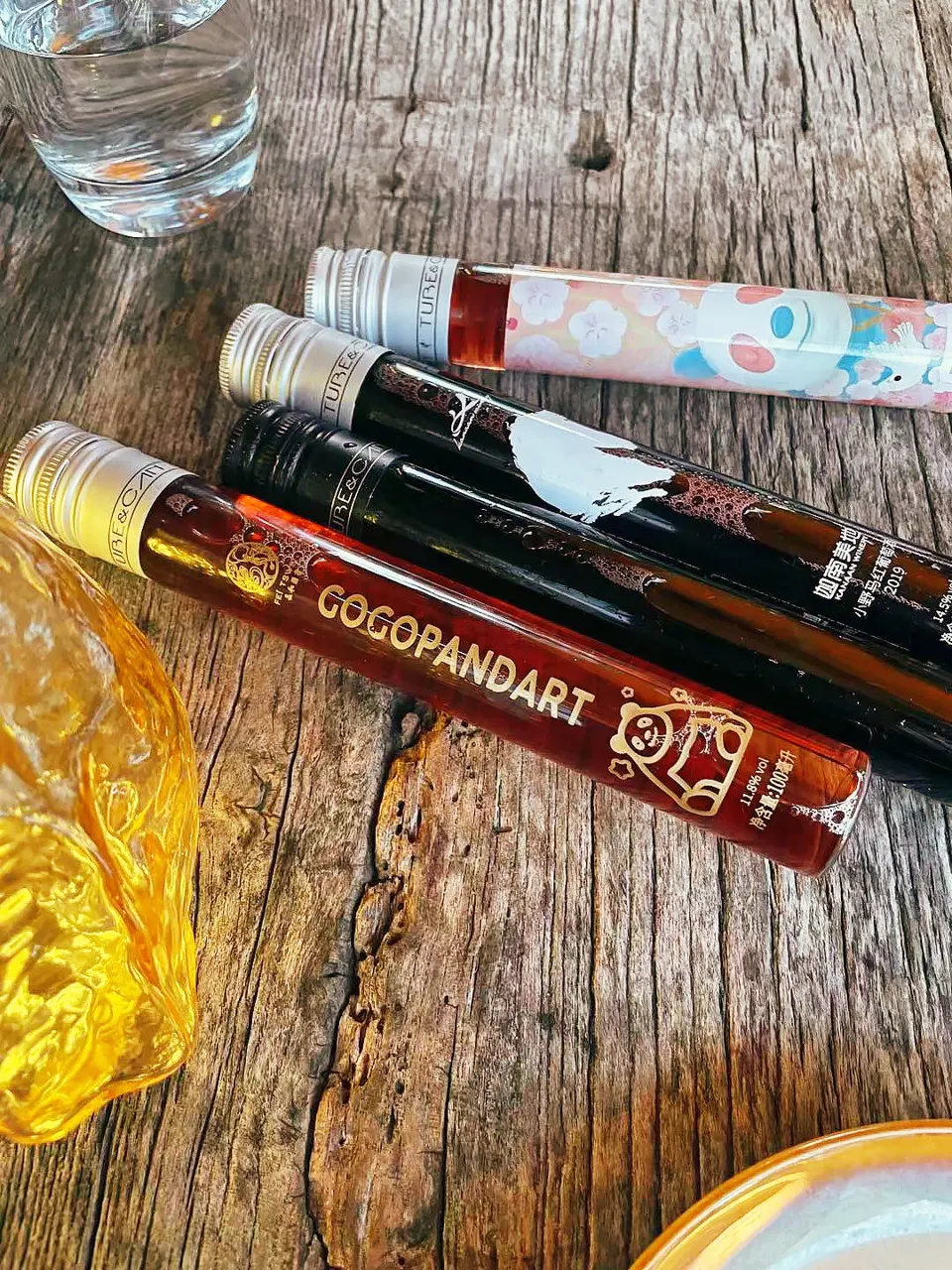 Wine samples on the table